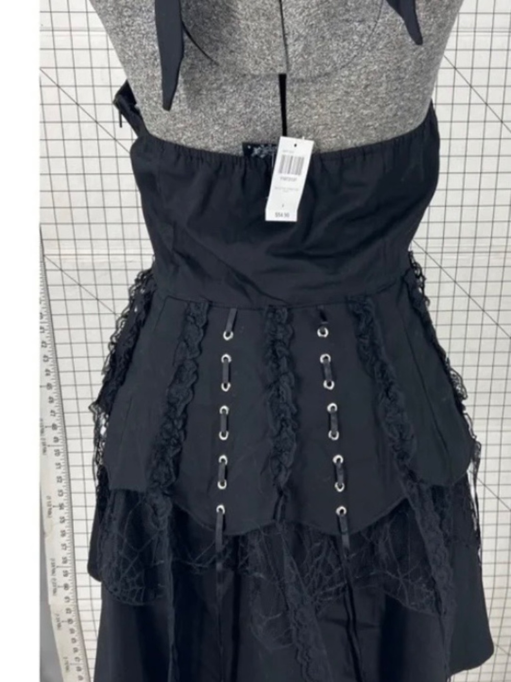 Hot Topic Black Corset Ruffle Renaissance Halter Dress - Picture 7 of 8